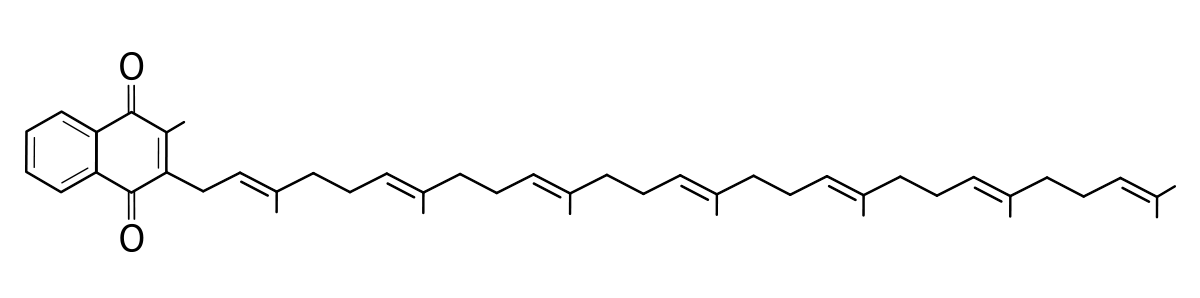 Formule structurelle de la ménaquinone-7 (MK-7)